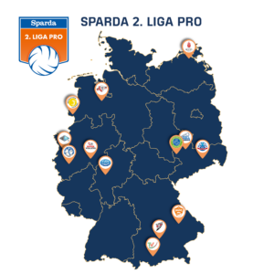 Deutschlandkarte Sparda 2. Liga Pro