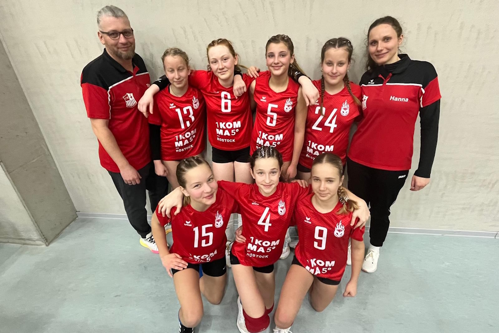 Unsere Teilnehmerinnen der Finalrunde der U14-Landesmeisterschaften in Schwerin (Foto: Hanna Kostyra)